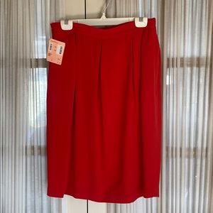 100% silk Red Fully Lined Skirt never worn